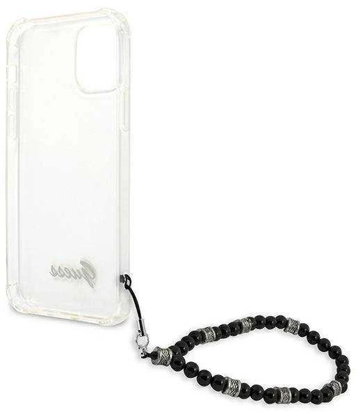 Guess GUHCP12MKPSBK Apple iPhone 12/12 Pro 6,1″ skaidrus kietas dėklas juodos spalvos Pearl