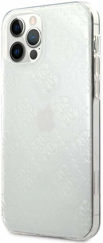 Guess GUHCP12M3D4GTR Apple iPhone 12/12 Pro 6,1″ skaidrus kietas dėklas 4G 3D Pattern Collection