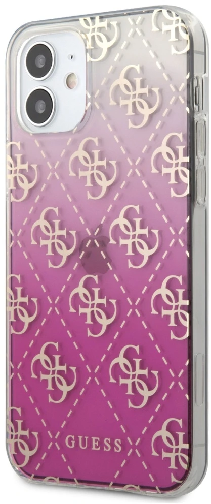 Guess GUHCP12SPCU4GGPI Apple iPhone 12 mini 5,4″ rožinės spalvos kietas dėklas 4G Gradient