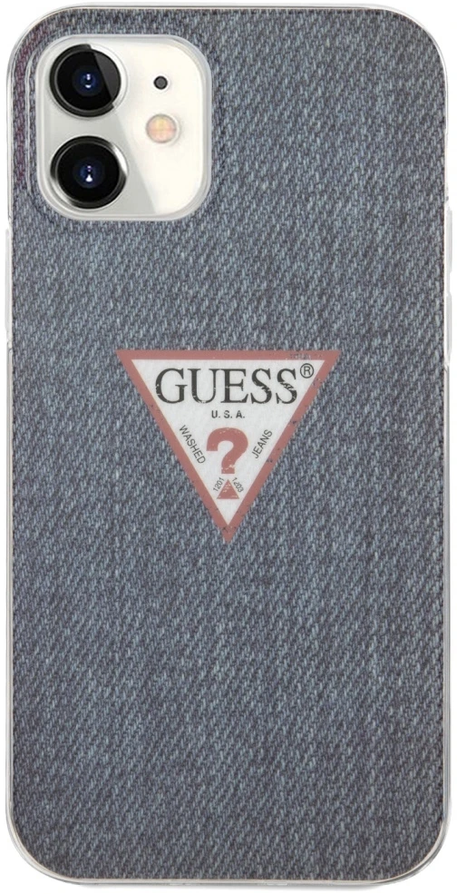 Guess GUHCP12SPCUJULDB Apple iPhone 12 mini 5,4″ dark mėlynas kietas dėklas Jeans Collection