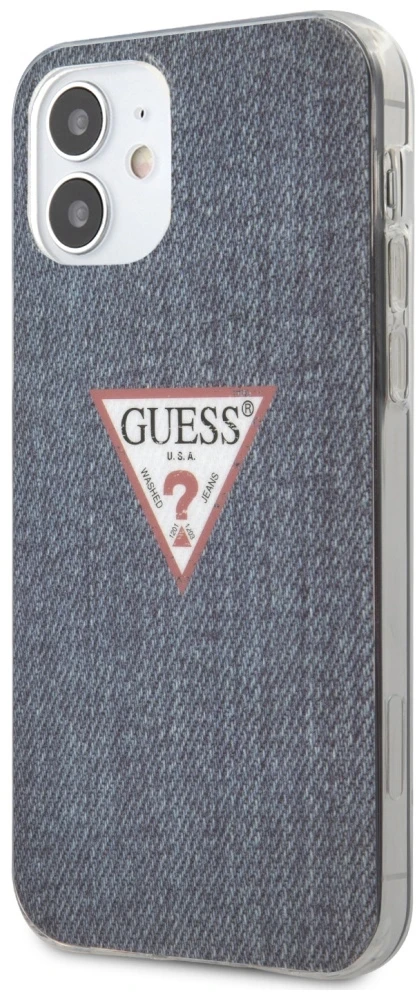 Guess GUHCP12SPCUJULDB Apple iPhone 12 mini 5,4″ dark mėlynas kietas dėklas Jeans Collection