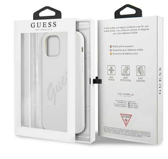 GUESS GUHCP12SVCRONE IPHONE 12 MINI 5.4" KREMINIS / KREMINIS KIETAS DĖKLAS SCRIPT VINTAGE