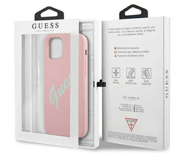 Dėklas GUESS HARDCASE GUHCP12SLSVSGP SILICONE VINTAGE IPHONE 12 MINI Rožinis/MINT
