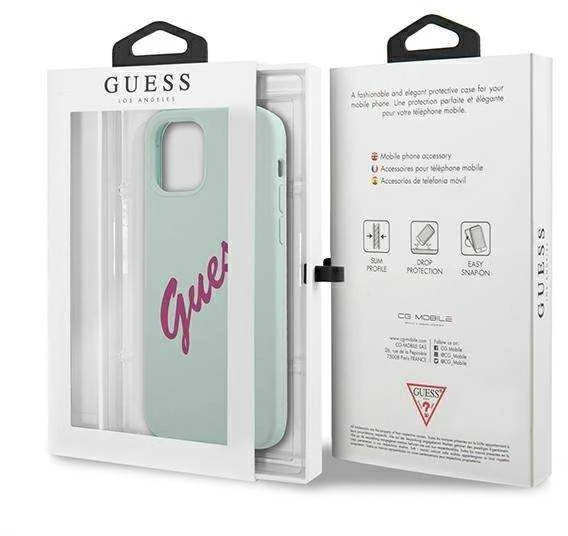 Guess GUHCP12SLSVSBF Apple iPhone 12 mini 5,4″ mėlynas fuschia kietas dėklas Silicone Vintage