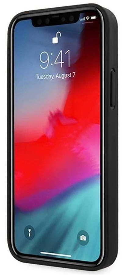 Guess dėklas skirtas iPhone 12 Pro Max 6,7 GUHCP12LVSATMLRE raudonas kietas dėklas Saffiano
