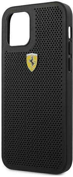 Ferrari FESPEHCP12LBK Apple iPhone 12 Pro Max 6,7″ juodos spalvos kietas dėklas On Track Perforated
