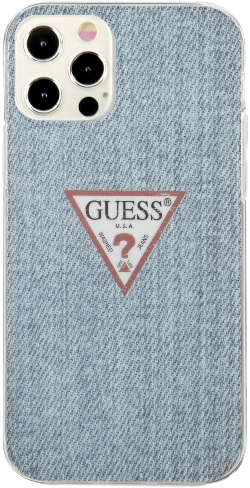 Dėklas GUESS HARD CASE JEANS COLLECTION IPHONE 12 PRO MAX LIGHT Mėlynas
