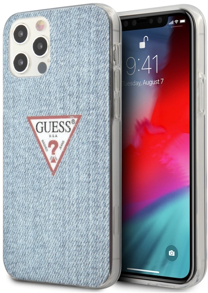 Dėklas GUESS HARD CASE JEANS COLLECTION IPHONE 12 PRO MAX LIGHT Mėlynas