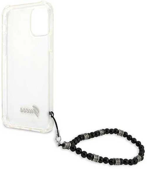 Guess GUHCP12LKPSBK Apple iPhone 12 Pro Max 6,7″ skaidrus kietas dėklas juodos spalvos Pearl