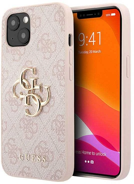 Apple iPhone 13 6,1″ Guess dėklas 4G Big Metal Logo GUHCP13M4GMGPI rožinės spalvos
