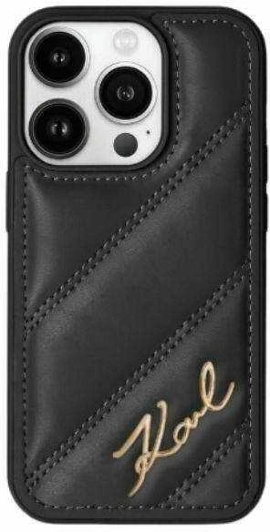 Apple iPhone 13 Karl Lagerfeld Diagonal Quilted Script (KLHCP13XPQDSMGK) dėklas telefonui juodos spalvos