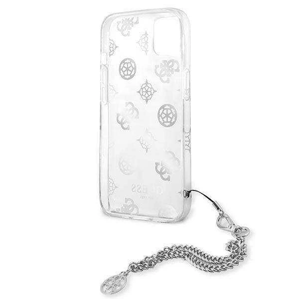 Apple iPhone 13 Mini Guess dėklas Peony Chain Collection (GUHCP13SKSPESI) sidabrinės spalvos