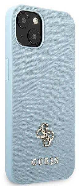 Guess GUHCP13SPS4MB iPhone 13 mini 5,4″ mėlynas kietas dėklas Saffiano 4G Small Metal Logo