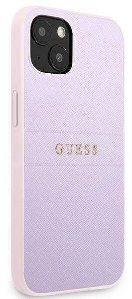 Dėklas Guess GUHCP13SPSASBPU Apple iPhone 13 mini 5,4″ violetinės spalvos Saffiano Hot Stamp & Metal Logo