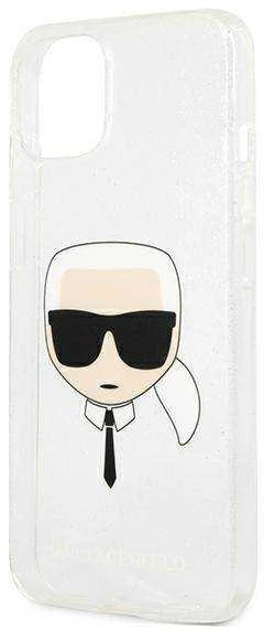 Dėklas Karl Lagerfeld HARDCASE KLHCP13SKHTUGLS IPHONE 13 MINI GLITTER KARL'S HEAD Sidabrinis