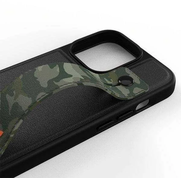Adidas OR Hand Strap dėklas Apple iPhone 13 Pro/13 6,1″ juodos spalvos-žalios spalvos 47111