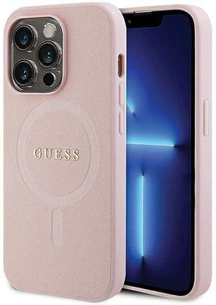 Dėklas GUESS GUHMP13LPSAHMCP IPHONE 13 PRO / 13 6.1 "Rožinis / Rožinis HARDCASE SAFFIANO MAGSAFE