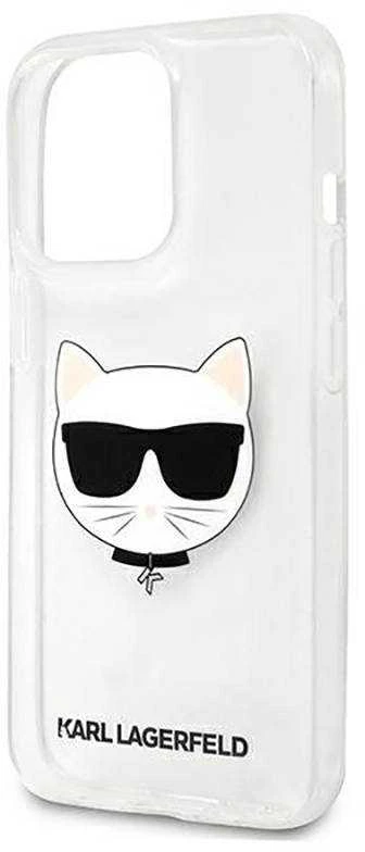 Karl Lagerfeld KLHCP13XCTR, skirta Apple iPhone 13 Pro Max 6,7" – kietas skaidrus dėklas su Choupette galvute