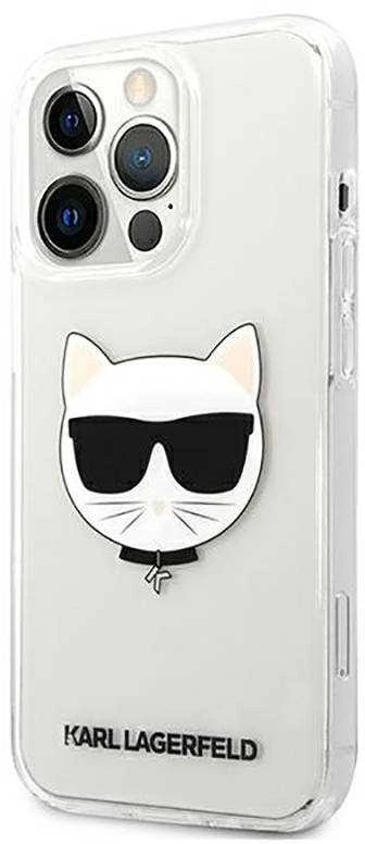 Karl Lagerfeld KLHCP13XCTR, skirta Apple iPhone 13 Pro Max 6,7" – kietas skaidrus dėklas su Choupette galvute
