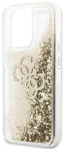 Guess GUHCP13XLG4GGO Apple iPhone 13 Pro Max 6,7″ auksinis kietas dėklas 4G Big Liquid Glitter