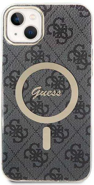 Guess Rinkinys GUBPP14SH4EACSK Dėklas+ Įkroviklis Apple iPhone 14 / 15 / 13 6,1″ juodos spalvos kietas dėklas 4G Print M