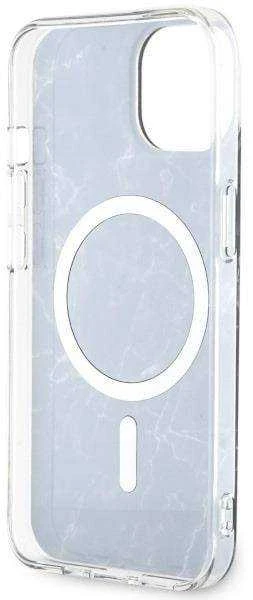 Guess GUHMP14SPCUMAK Apple iPhone 14 / 15 / 13 6.1″ juodos spalvos kietas dėklas Marble MagSafe