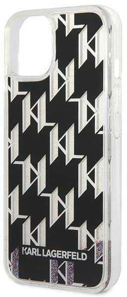 Karl Lagerfeld KLHCP14SLMNMK Apple iPhone 14/ 15 / 13 6,1″ kietas dėklas juodos spalvos Liquid Glitter Monogram