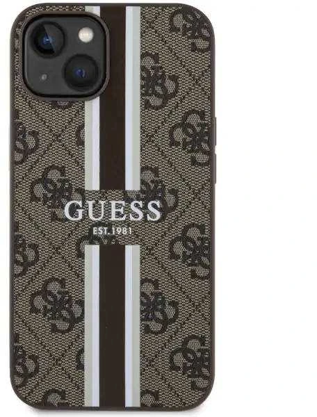 Dėklas GUESS GUHMP14MP4RPSW IPHONE 14 PLUS / 15 PLUS 6.7 "BROWN / BROWN HARDCASE 4G PRINTED STRIPES MAGSAFE