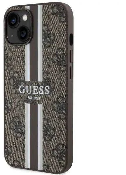 Dėklas GUESS GUHMP14MP4RPSW IPHONE 14 PLUS / 15 PLUS 6.7 "BROWN / BROWN HARDCASE 4G PRINTED STRIPES MAGSAFE