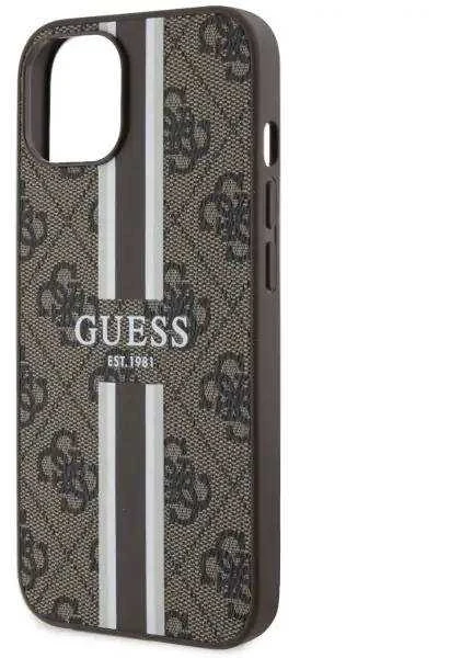 Dėklas GUESS GUHMP14MP4RPSW IPHONE 14 PLUS / 15 PLUS 6.7 "BROWN / BROWN HARDCASE 4G PRINTED STRIPES MAGSAFE