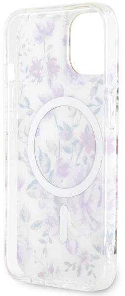 Dėklas GUESS GUHMP14MHCFWST IPHONE 14 PLUS / 15 PLUS 6.7 "TRANSPARENT HARDCASE FLOWER MAGSAFE