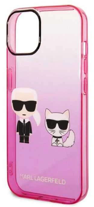 Karl Lagerfeld KLHCP14MTGKCP iPhone 14 Plus 6,7 colio kietas dėklas, eilinis/rožinis gradientas Karl & Choupette