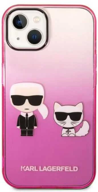 Karl Lagerfeld KLHCP14MTGKCP iPhone 14 Plus 6,7 colio kietas dėklas, eilinis/rožinis gradientas Karl & Choupette