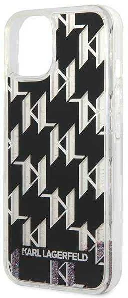 Karl Lagerfeld KLHCP14MLMNMK iPhone 14 Plus / 15 Plus 6,7″ kietas dėklas juodos spalvos Liquid Glitter Monog