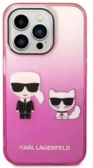 Karl Lagerfeld KLHCP14MTGKCP iPhone 14 Plus 6,7 colio kietas dėklas, eilinis/rožinis gradientas Karl & Choupette