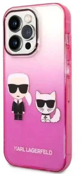 Karl Lagerfeld KLHCP14MTGKCP iPhone 14 Plus 6,7 colio kietas dėklas, eilinis/rožinis gradientas Karl & Choupette