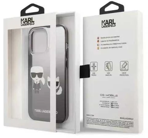 Dėklas Karl Lagerfeld KLHCP14MTGKCK IPHONE 14 PLUS / 15 PLUS 6.7 "HARDCASE JUODA / Juodas GRADIENT IKONIK KARL & CHOUPETTE