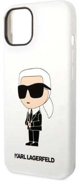Dėklas Karl Lagerfeld KLHCP14MSNIKBCH IPHONE 14 PLUS / 15 PLUS 6.7 "HARDCASE Baltas / Baltas SILICONE IKONIK