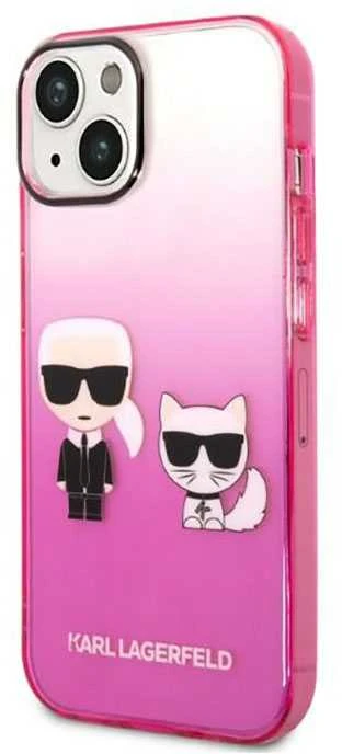 Karl Lagerfeld KLHCP14MTGKCP iPhone 14 Plus 6,7 colio kietas dėklas, eilinis/rožinis gradientas Karl & Choupette