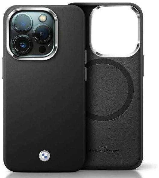 Dėklas BMW BMHMP14L23PUFWK Apple iPhone 14 Pro 6.1″ juodos spalvos Signature Wrapped Metal MagSafe