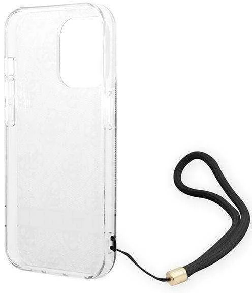 Dėklas Guess GUOHCP14LH4STK Apple iPhone 14 Pro 6,1″juodos spalvos hardcase 4G Print Strap