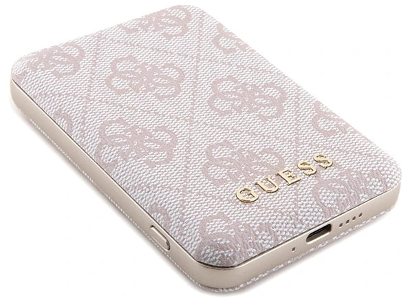 Dėklas Guess Set GUBPM5P14L4GEMGP Apple iPhone 14 Pro 6.1″ hardcase + Powerbank 5000mAh MagSafe rožinės spalvos 4G