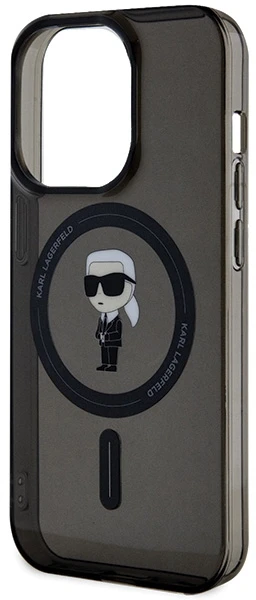 Karl Lagerfeld KLHMP14LHFCKNOK Apple iPhone 14 Pro 6.1″ juodos spalvos kietas dėklas IML Ikonik MagSafe