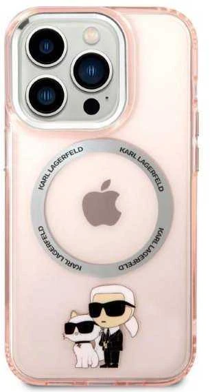 Apple iPhone 14 Pro Karl Lagerfeld dėklas IML NFT Karl&Choupette Magsafe (KLHMP14LHNKCIP) rožinės spalvos