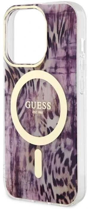 Dėklas GUESS GUHMP14XHLEOPWP IPHONE 14 PRO MAX 6.7 "Rožinis/Rožinis HARDCASE LEOPARD MAGSAFE