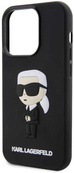 Dėklas Karl Lagerfeld KLHCP14X3DRKINK Apple iPhone 14 Pro Max 6.7" juodos spalvos hardcase Rubber Ikonik 3D