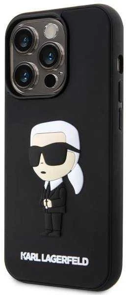 Dėklas Karl Lagerfeld KLHCP14X3DRKINK Apple iPhone 14 Pro Max 6.7" juodos spalvos hardcase Rubber Ikonik 3D