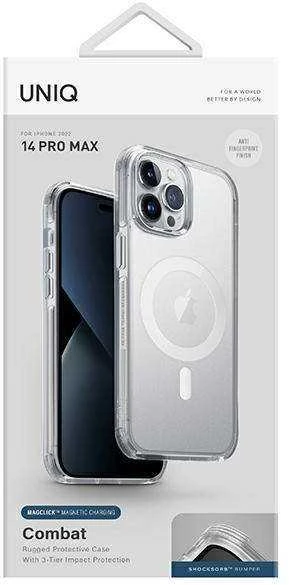 UNIQ Combat Dėklas Apple iPhone 14 Pro Max 6,7" Magclick Charging satino skaidrus