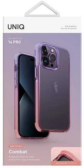 UNIQ Combat Duo Dėklas Apple iPhone 14 Pro 6,1″ lilac lavender-rožinės spalvos