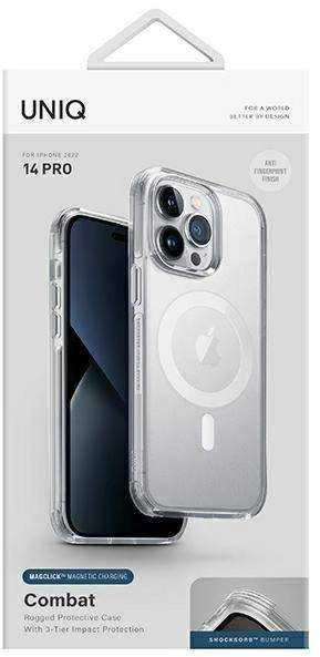 UNIQ Combat Dėklas Apple iPhone 14 Pro 6,1" Magclick Charging satino skaidrus